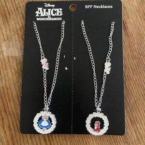 NEW Disney Alice In Wonderland Best Friend Necklace Set of 2
